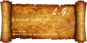 Levius Györk névjegykártya